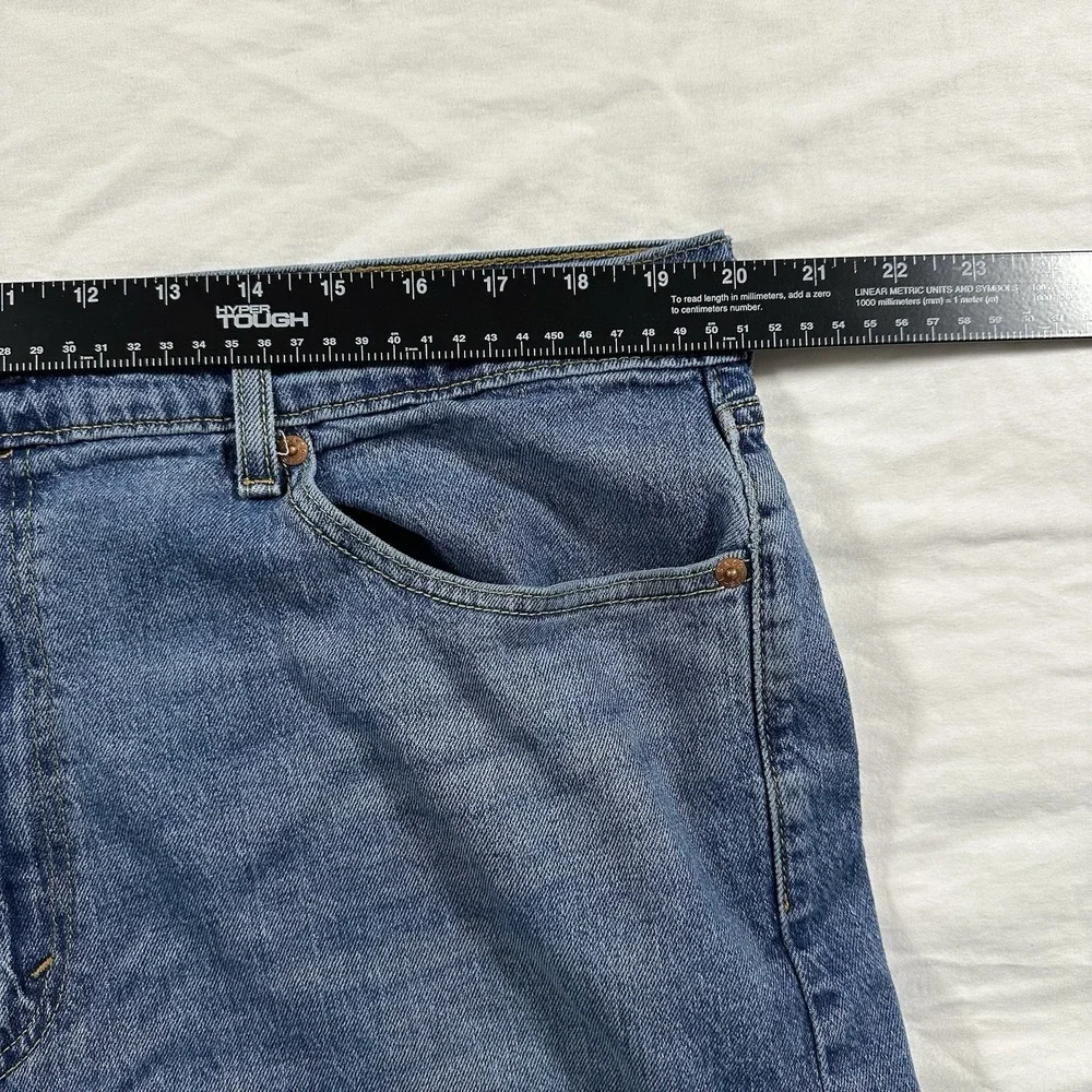 Levis 505 Jeans Mens 40x30 Blue Regular Fit Straight Leg Medium Wash Denim Faded